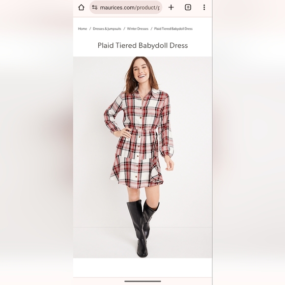 Plaid Tiered Baby Doll Dreas - Picture 1 of 1